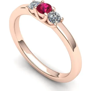 Prsten Prsten s rubínem a brilianty PZ21007 Materiál: Červené zlato 14kt, Velikost: 58