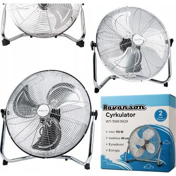 Domácí ventilátor Podlahový ventilátor Ravanson WT-7045 INOX 45 cm stříbrný/šedý