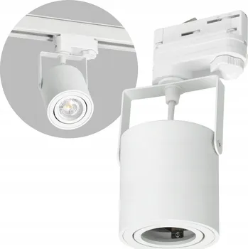 Bodové svítidlo Bílý lištový reflektor Spot s paticí GU10 pro lištový systém, nastavitelný