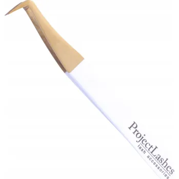 Kosmetická pinzeta Pinzeta na řasy ProjectLashes SWAN 90 stupňů MEGA VOLUME bílo-zlatá