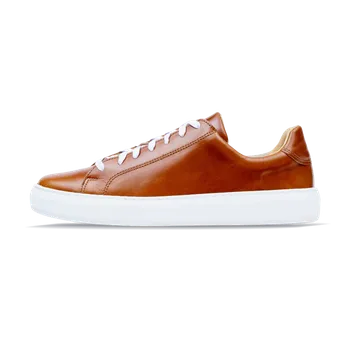 Dámské tenisky Vasky Glory Cognac - Dámské kožené tenisky / botasky hnědé | česká výroba ze Zlína 37 EU