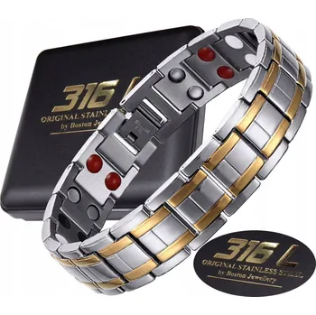 Náramek STŘÍBRNÝ ZDRAVOTNÍ NÁRAMEK PÁNSKÝ NÁRAMEK MAGNETICKÝ SILNÝ ORIGINÁL