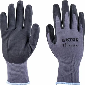 Pracovní rukavice Zahradní rukavice Extol Premium 8856683 rukavice nylonové, bezešvé, polomáčené v nitrilu, velikost 11"