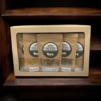 Koření Herbi Dárková sada HERBI mix na gril - 5 druhů koření v dárkové krabičce