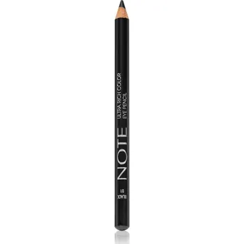 Tužka na obočí Note Cosmetique Ultra Rich Color voděodolná tužka na oči odstín 01 Black 1,1 g