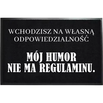 Rohožka VSTUPNÍ ROHOŽKA ČERNÁ 40X60 POD DVEŘE NÁPIS VLASTNÍ ODPOVĚDNOST