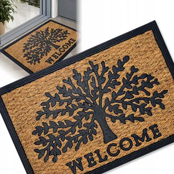 Rohožka VENKOVNÍ VSTUPNÍ ROHOŽKA PŘED DVEŘE 40x60 GUMOVÁ KOKOSOVÁ NA BOTY