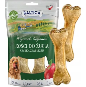 Pamlsek pro psa BALTICA Žvýkací kostičky kachní s jablkem 2 ks