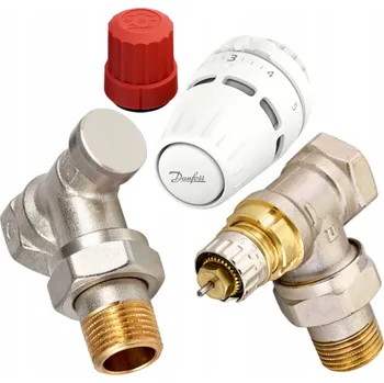 Hlavice pro radiátor ÚHLOVÁ TERMOSTATICKÁ SADA 1/2'' VENTILY + HLAVICE