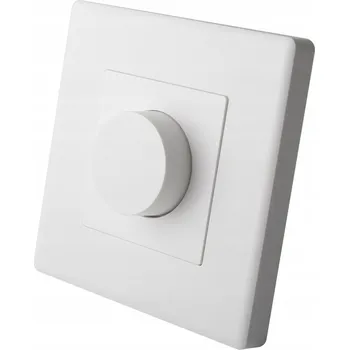 vypínač Otočný stmívač s vypínačem, bílý, s plastovým rámečkem LUUNA