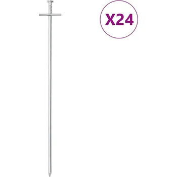 vidaXL Stanové kolíky 24 ks 29,5 cm Ø 6 mm pozinkovaná ocel