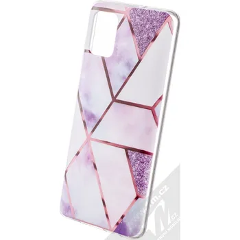 Pouzdro na mobilní telefon 1Mcz Printed Geometric Marble pouzdro pro Samsung Galaxy A51, fialová