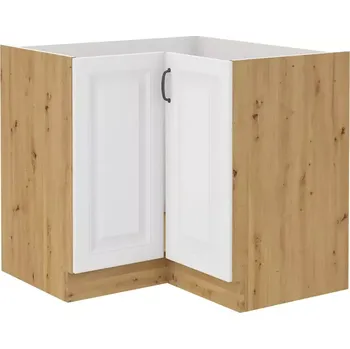 Kuchyňská linka Rohová kuchyňská skříňka Stipe 90x90 ND 2F BB bílá/dub artisan - SLEVA 3% s kodem radost25