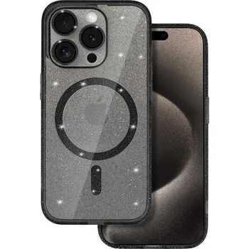 Pouzdro na mobilní telefon Glitter Magsafe Case pro Samsung Galaxy S24 Ultra černé čiré