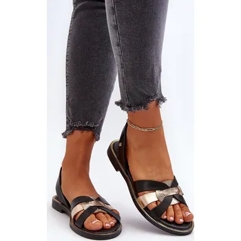 Dámské sandále Dámské kožené sandály Zazoo 40382 Barva: Černá, Velikost: 41