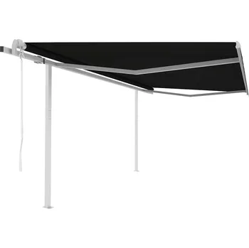 Stínicí technika vidaXL Automatická zatahovací markýza se sloupky 4 x 3 m antracitová