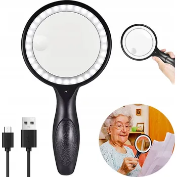 Příslušenství pro čtečku elektronické knihy Zvětšovací Sklo Lupa s LED podsvícením