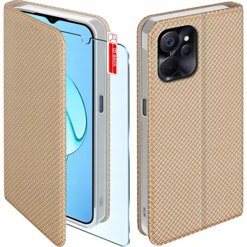 Pouzdro na mobilní telefon Flipové Pouzdro KrainaGSM pro Realme 9i zlaté