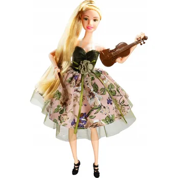 Sada Panenka Princezna Velmi Dlouhé Vlasy Housle Pouzdro Kabelka