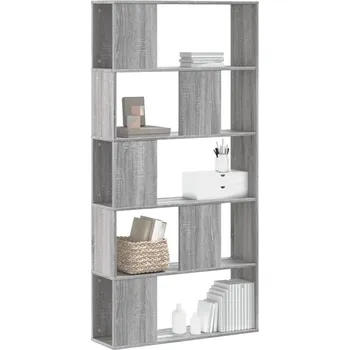 Obývací pokoj vidaXL Knihovna 5patrová šedá sonoma 80,5 x 23,5 x 162,5 cm kompozit