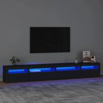 Televizní stolek vidaXL TV skříňka s LED osvětlením černá 270 x 35 x 40 cm
