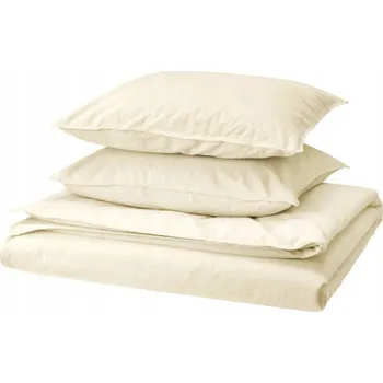 Povlečení IKEA ÄNGSLILJA Povlak na přikrývku a 2 povlaky na polštáře, přírodní, 200x200/50x60 cm