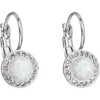 Náušnice Náušnice klapky opál bílý FABOS