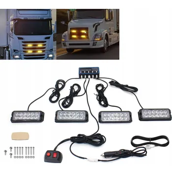 Autoelektronika VÝSTRAŽNÉ LED LAMPY AUTOPŘEPRAVNÍK ASISTENČNÍ STROBOSKOPY MAJÁK IMITACE ORANŽOVÉ