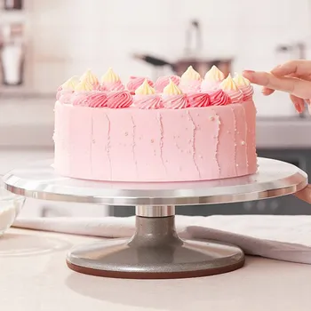 PROFESIONÁLNÍ KOVOVÝ OTOČNÝ TALÍŘ NA ZDOBENÍ DORTŮ 30 CM PODNOS