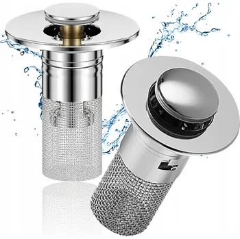 Sifon Zátka s přepadem klik-klak kulatý MParts stříbrná