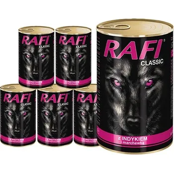 Krmivo pro psa Rafi Classic Vlhké krmivo pro psy s krůtím masem a mrkví, sada 6 x 1240 g