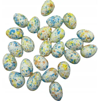 Velikonoční dekorace Polystyrenová vajíčka s barevnými tečkami - 24 ks