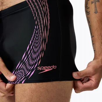 Pánské plavky Pánské plavky Speedo Duo Logo Print Aquashort černo-korálové, velikost 28
