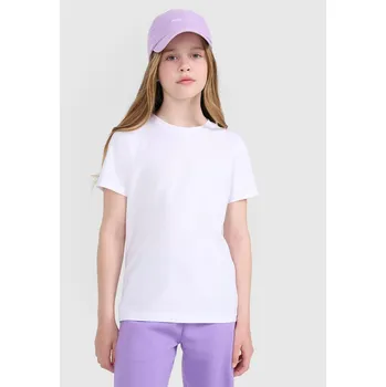 Dívčí tričko 4F dětské tričko bílé bavlna velikost 164