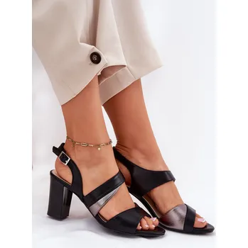 Dámské sandále Dámské Sandály Na Podpatku Sergio Leone SK866 Barva: Černá, Velikost: 39