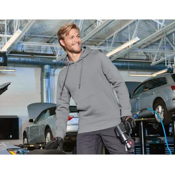 Pánská mikina Pracovní mikina kapuce velikost 4XL platinová Strauss Pracovní oblečení