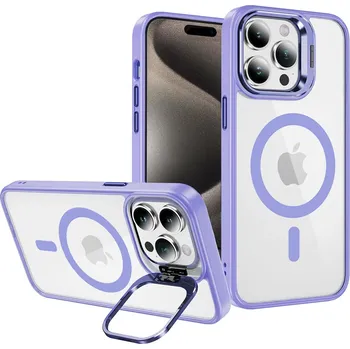 Pouzdro na mobilní telefon Tel Protect Kickstand Magsafe pouzdro pro Iphone 13 Pro Max světle fialové