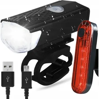 Cyklosvítilna LED SVĚTLO NA KOLO PŘEDNÍ ZADNÍ SADA USB