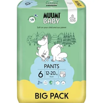 Plenkové kalhoty MUUMI Baby Pants 6 Junior 12-20 kg (52 ks), kalhotkové eko pleny - VÝPRODEJ