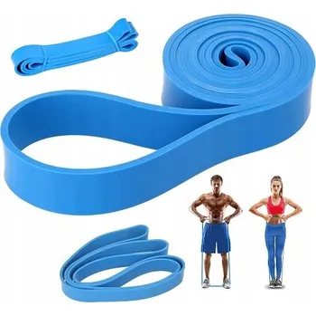 Odporová guma / posilovací guma modrá, odpor 17-38 kg, pro fitness cvičení, silná a odolná