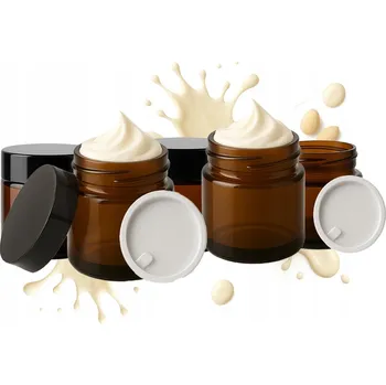 Sklenice Hnědá Skleněná Zavařovací Sklenice nádoba 10g 10ml na krém, sada 5 kusů z tmavého Sklo