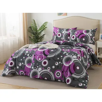 Povlečení XPOSE® Francouzské bavlněné povlečení ŠÁRKA - lila 200x220 cm, 70x90 cm, Bavlna + Prodloužená možnost vrácení zboží do 50 dnů