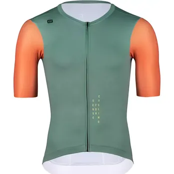 cyklistický dres dres FORCE LIMIT kr. rukáv, zeleno-oranžový M