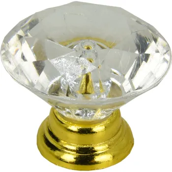 Obraz Nábytková úchytka kulatá Diamant zlatá – úchytky na zásuvky ve stylu glamour