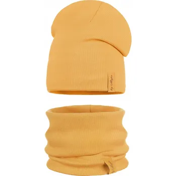 Čepice DĚTSKÁ JARNÍ SOUPRAVA ČEPICE A NÁKRČNÍK DVOUVRSTVÁ SADA 46-52 ŠVESTKA