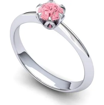 Prsten Zásnubní prsten s růžovým safírem PZAU180001 Materiál: Bílé zlato 14kt, Velikost: 48