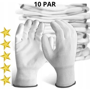 Pracovní rukavice Rukavice NAT&LUKCAR PU BÍLÉ M-GLOVE 6/XS 10 PÁRŮ velikost 6 - XS 10 párů