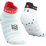 Compressport Pro Racing Socks V4.0 Ultralight Run Low white/fluo red/black - EU 45-48