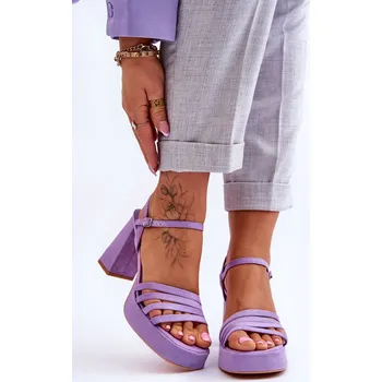 Dámské sandále Dámské semišové sandály na platformě Verda Barva: Fialová, Velikost: 38