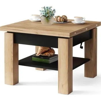 Konferenční stolek Rozkládací konferenční/jídelní stůl se zvedací deskou CALEB dub craft/černá MZ0035